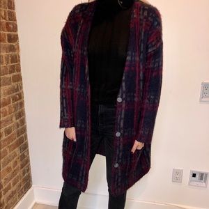 J.O.A. Oversized Plaid Cardigan